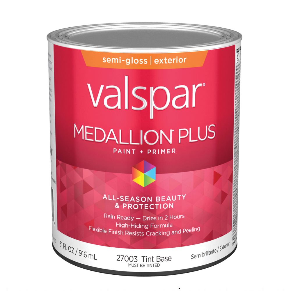 Valspar 1 qt. Medallion Plus Semi-Gloss Exterior Tint Base Paint and Primer