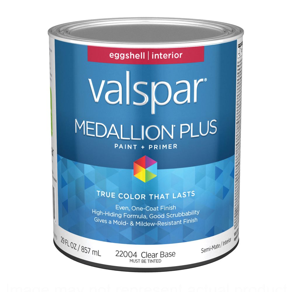 Valspar 1 Quart Medallion Plus Eggshell Clear Base Interior Paint and Primer