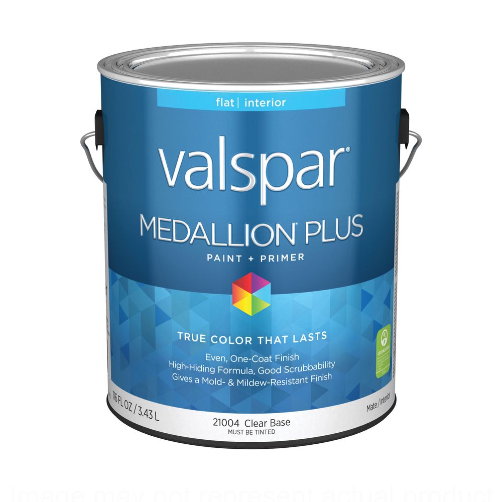 Valspar 1 gal. Medallion Plus Flat Clear Base Interior Paint and Primer
