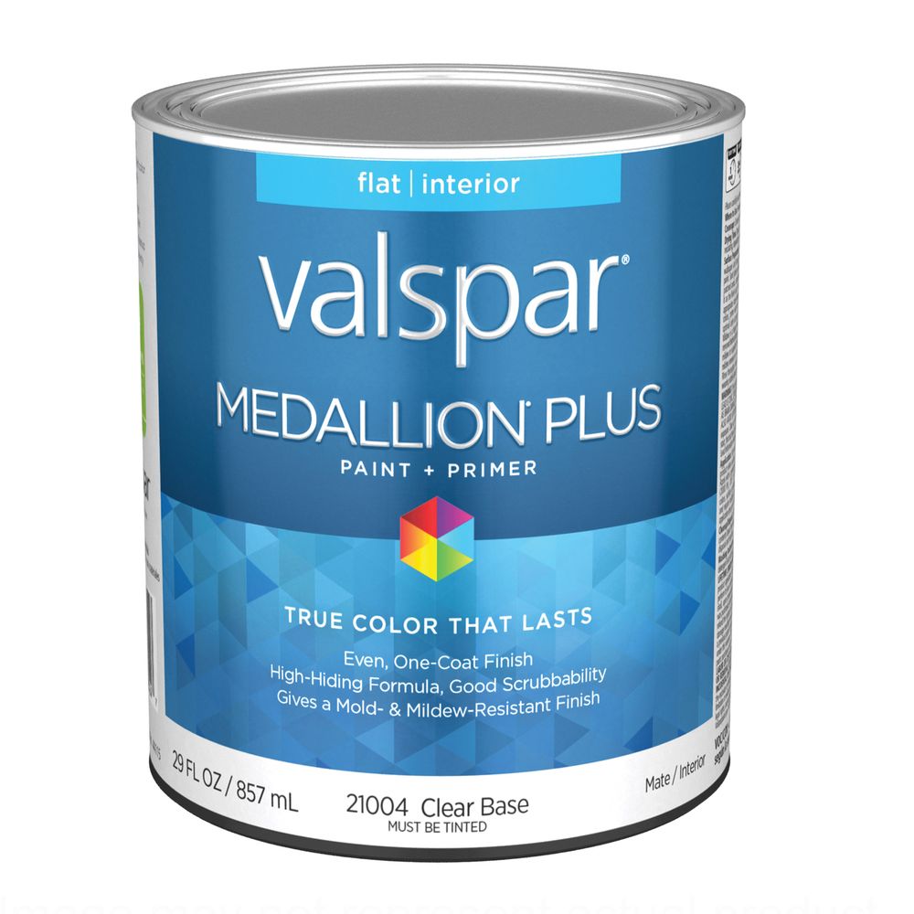 Valspar Medallion Plus 1 qt. Interior Flat Clear Base Paint and Primer