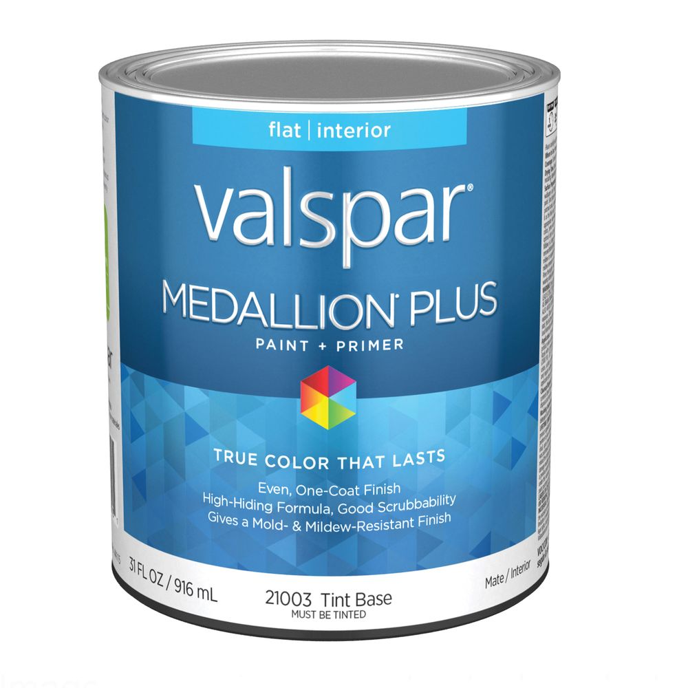 Valspar 1 qt. Medallion Plus Flat Tint Base Interior Paint and Primer