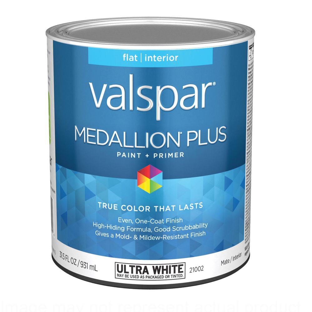 Valspar 1 qt. Ultra White Flat Interior Paint and Primer