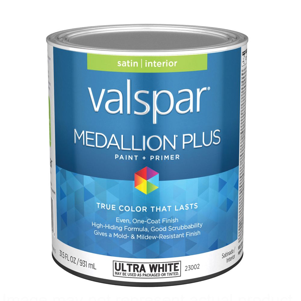Valspar 1 qt. Medallion Plus Satin Ultra White Interior Paint and Primer