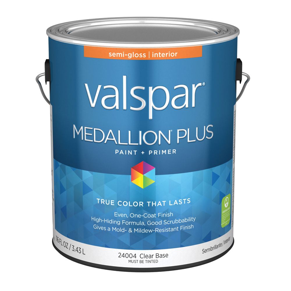 Valspar 1 gal. Medallion Plus Semi-Gloss Clear Base Interior Paint and Primer