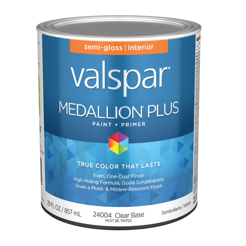 Valspar Medallion Plus 1 qt. Semi-Gloss Clear Base Interior Paint and Primer