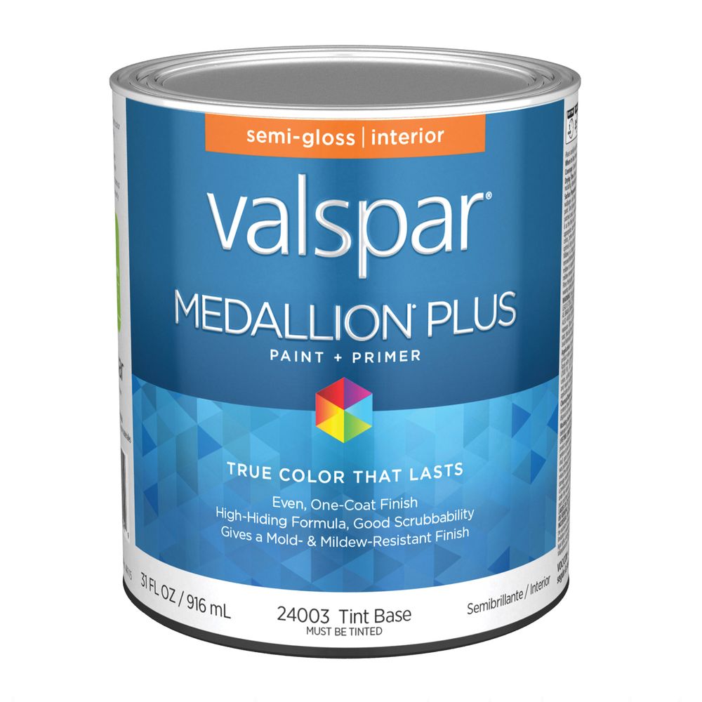 Valspar 1 qt. Medallion Plus Semi-Gloss Tint Base Interior Paint and Primer
