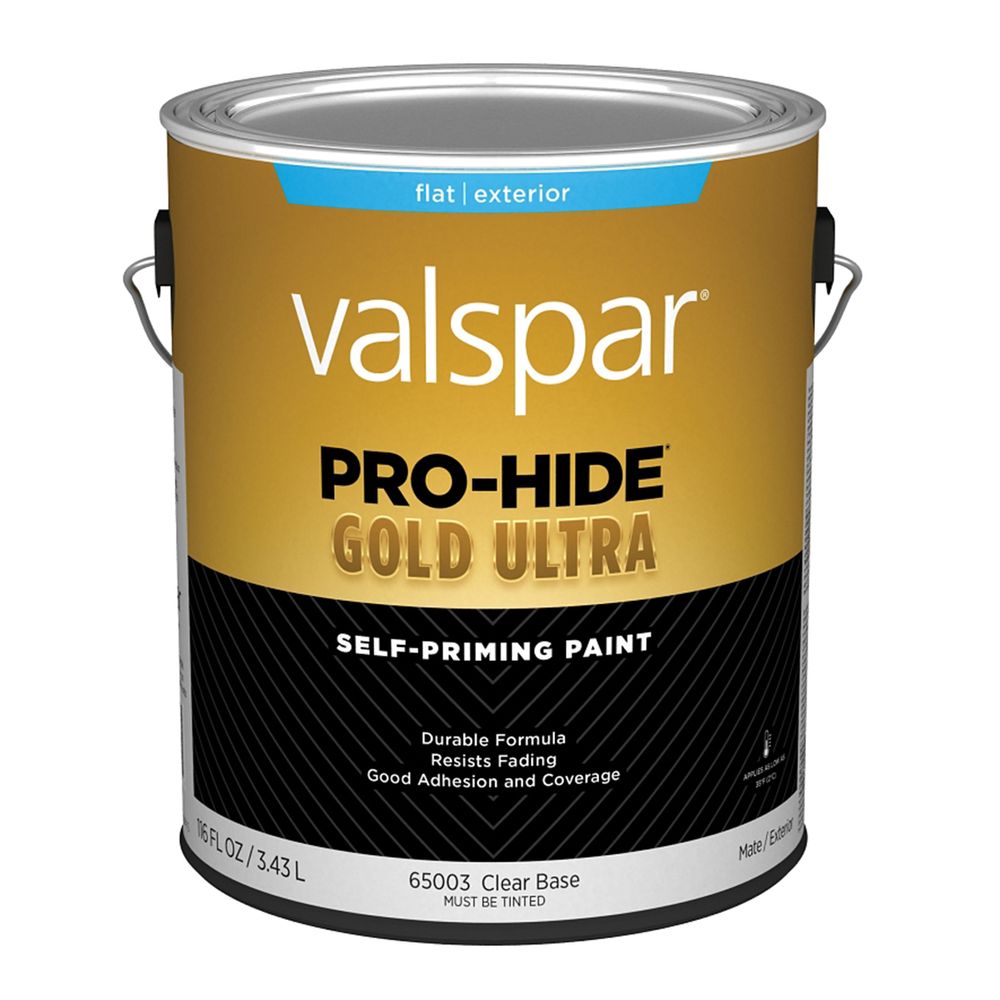 Valspar 1 gal. Pro-Hide Gold Ultra Flat Clear Exterior Self-Priming Paint