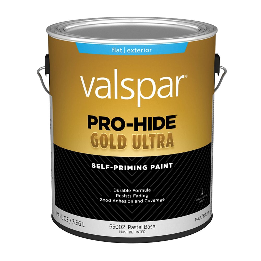 Valspar 1 gal. Pro-Hide Gold Ultra Flat Pastel Base Exterior Self-Priming Paint