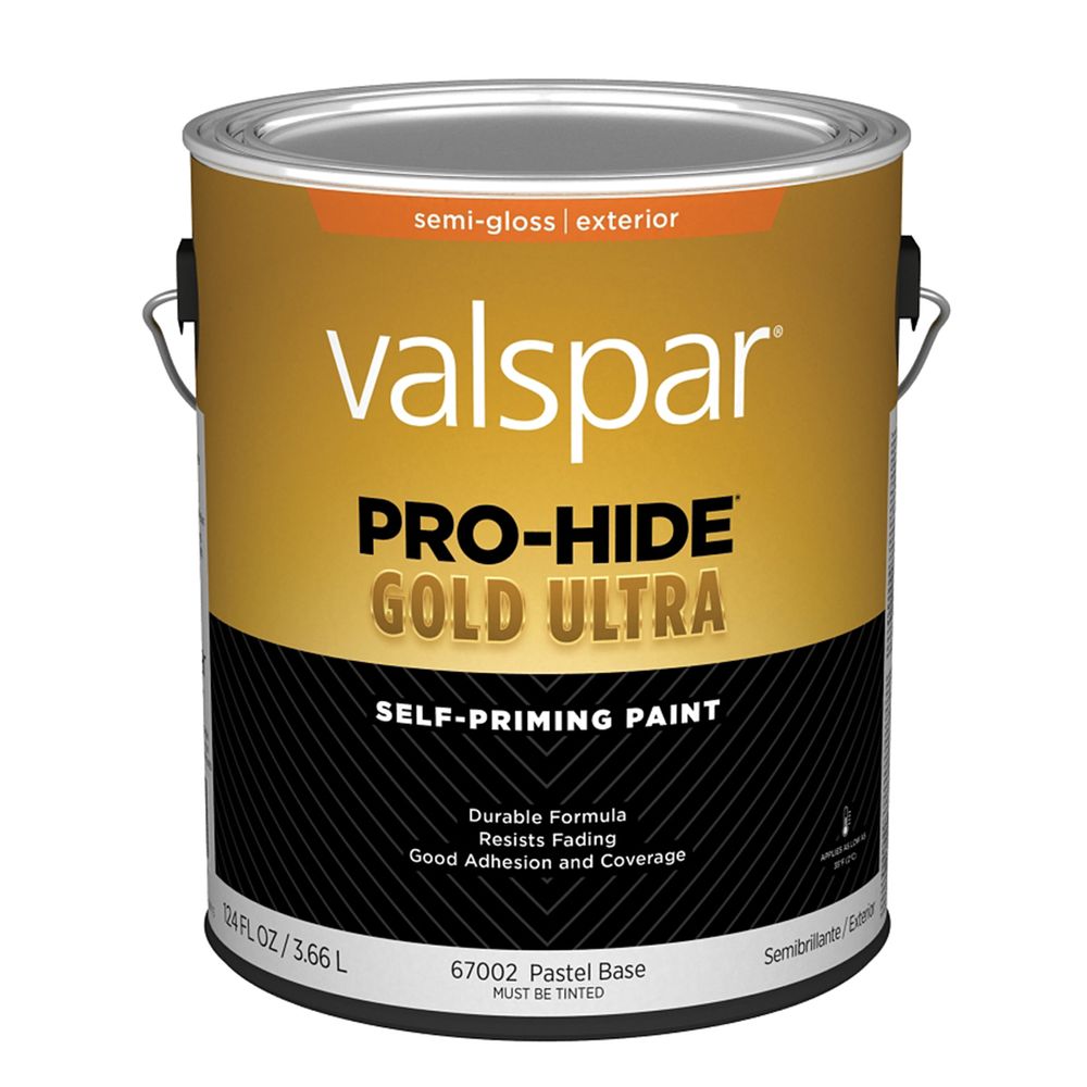 Valspar 1 gal. Pro-Hide Gold Ultra Semi-Gloss Pastel Exterior Self-Priming Paint