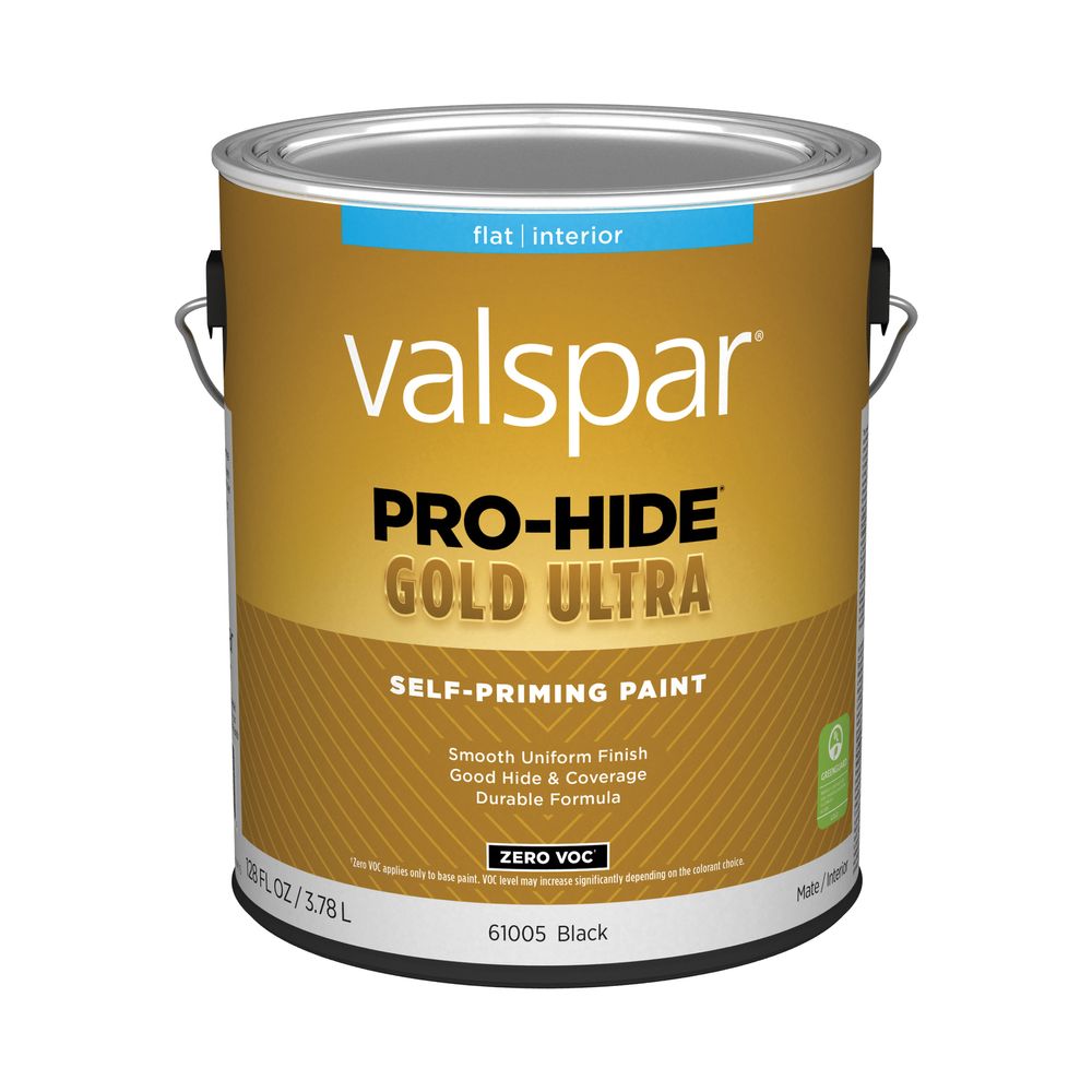 Valspar 1 gal. Pro-Hide Gold Ultra Flat Black Interior Self-Priming Paint