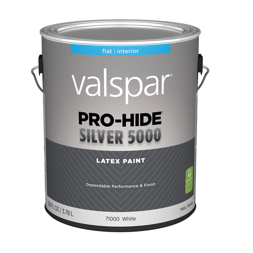 Valspar 1 gal. Pro-Hide Silver 5000 Flat White Interior Paint