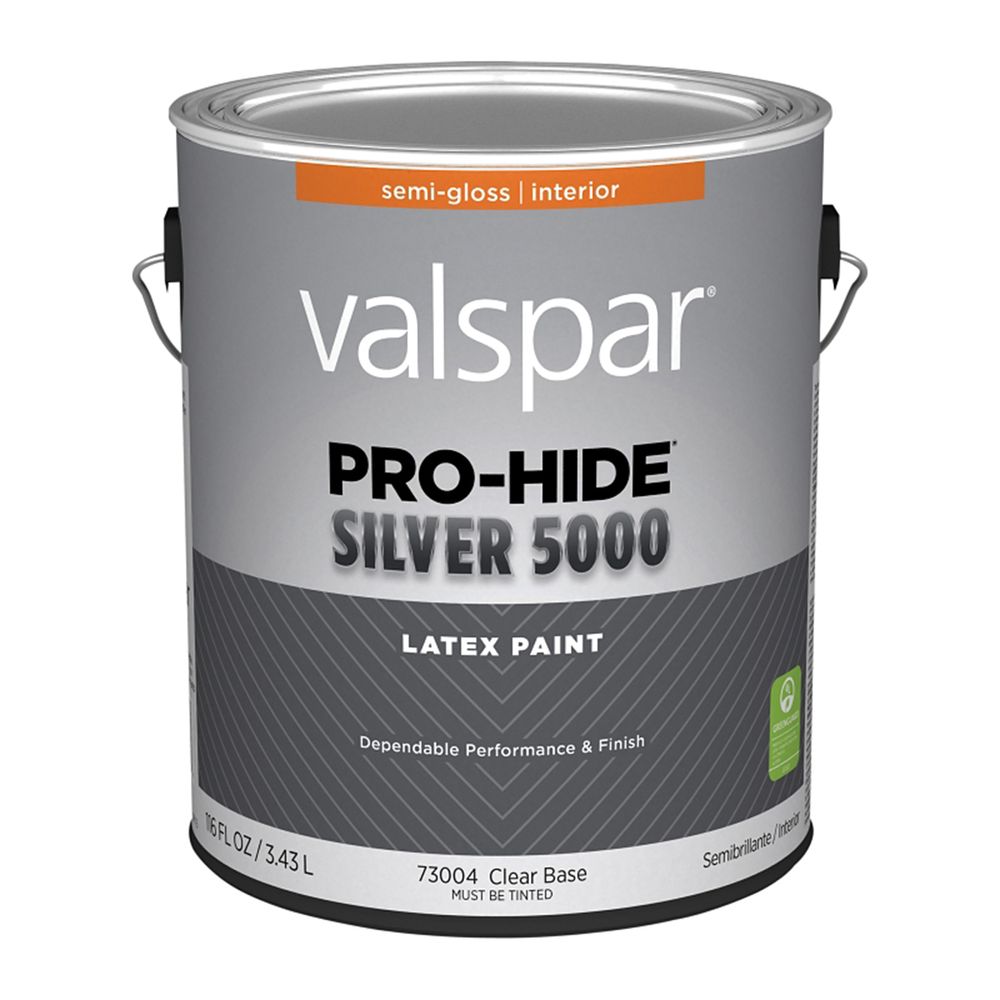 Valspar 1 gal. Pro-Hide Silver 5000 Semi-Gloss Clear Interior Latex Paint