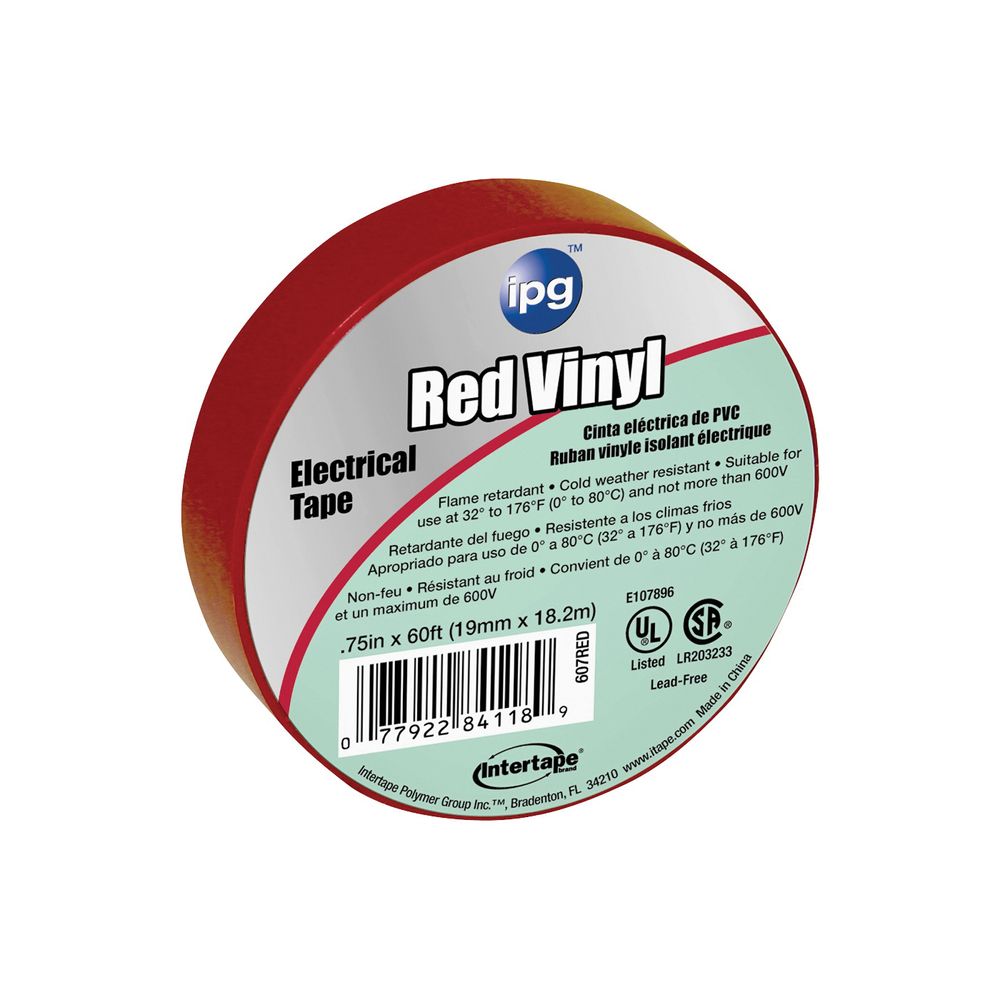 IPG 3/4 in. x 60 ft. Red Electrical Tape