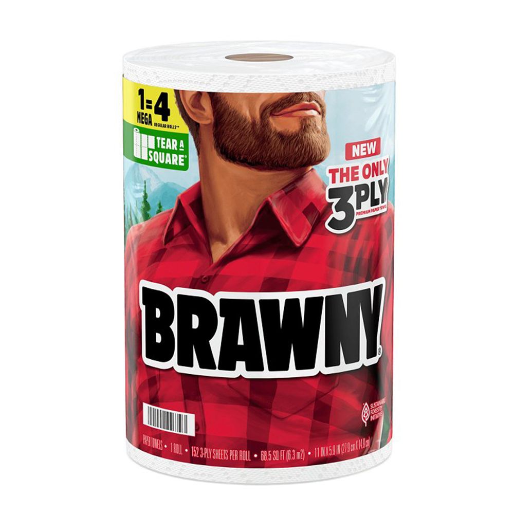Brawny Tear-A-Square 3-Ply Paper Towel Roll