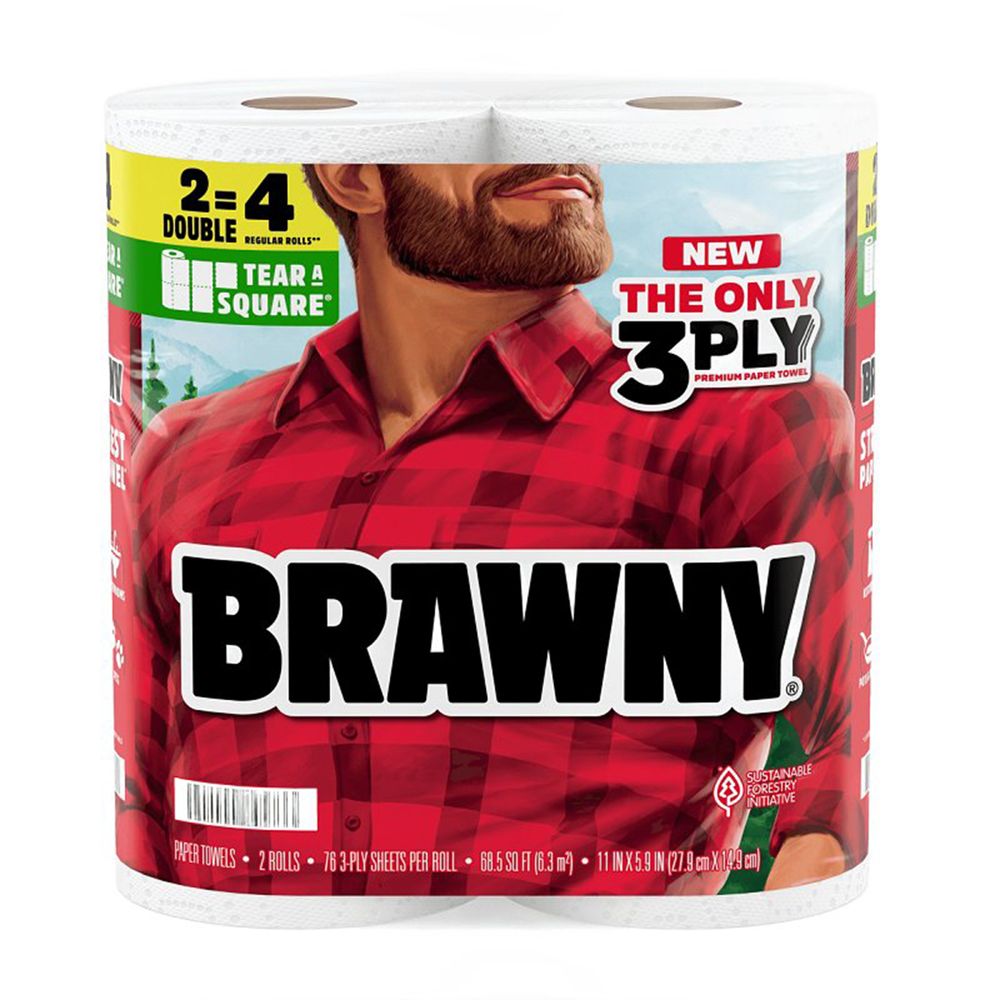 Brawny Tear-A-Square 3-Ply Paper Towel Roll