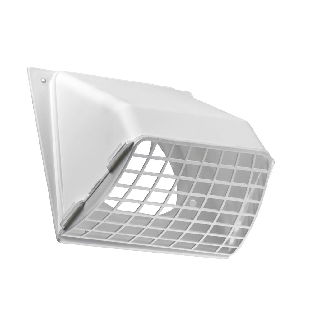 Lambro Industries 4 in. White Plastic Wall Vent Hood