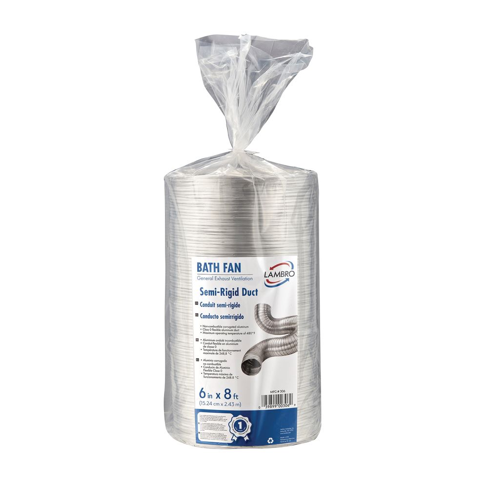 Lambro Industries 6 in. x 8 ft. Semi-Rigid Aluminum Flexible Duct