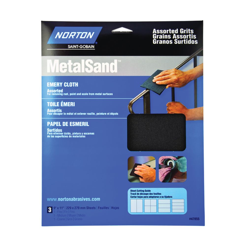 Norton Abrasive 9 in. x 11 in. Emery Cloth Assortment