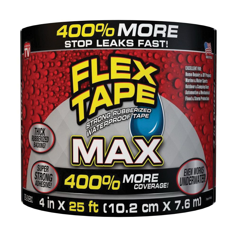 Swift 4 in. x 25 ft. Black Rubber Tape