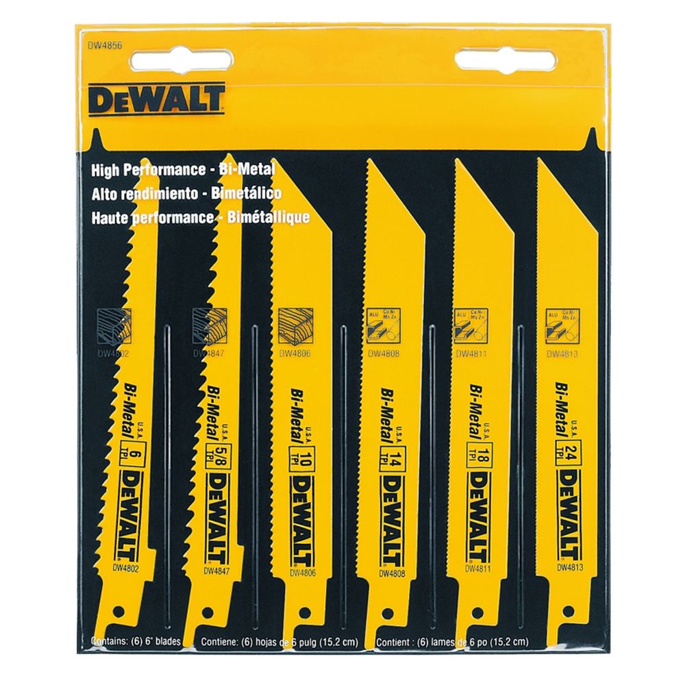Dewalt 6-Piece Assorted Reciprocating Saw Blade Set