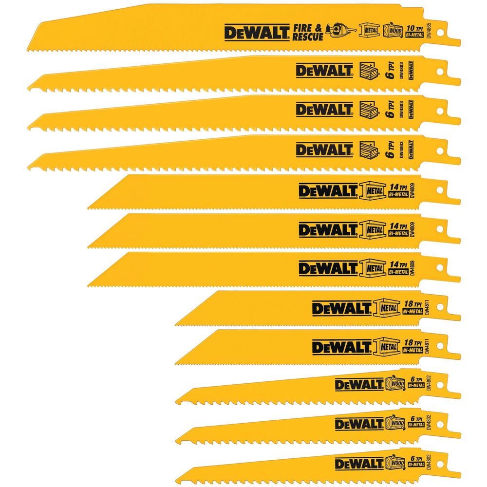 Dewalt 12-Piece Reciprocating Saw Blade Set