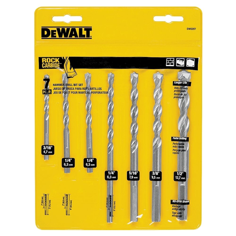 DEWALT 7-Piece Hammer Drill Bit Set