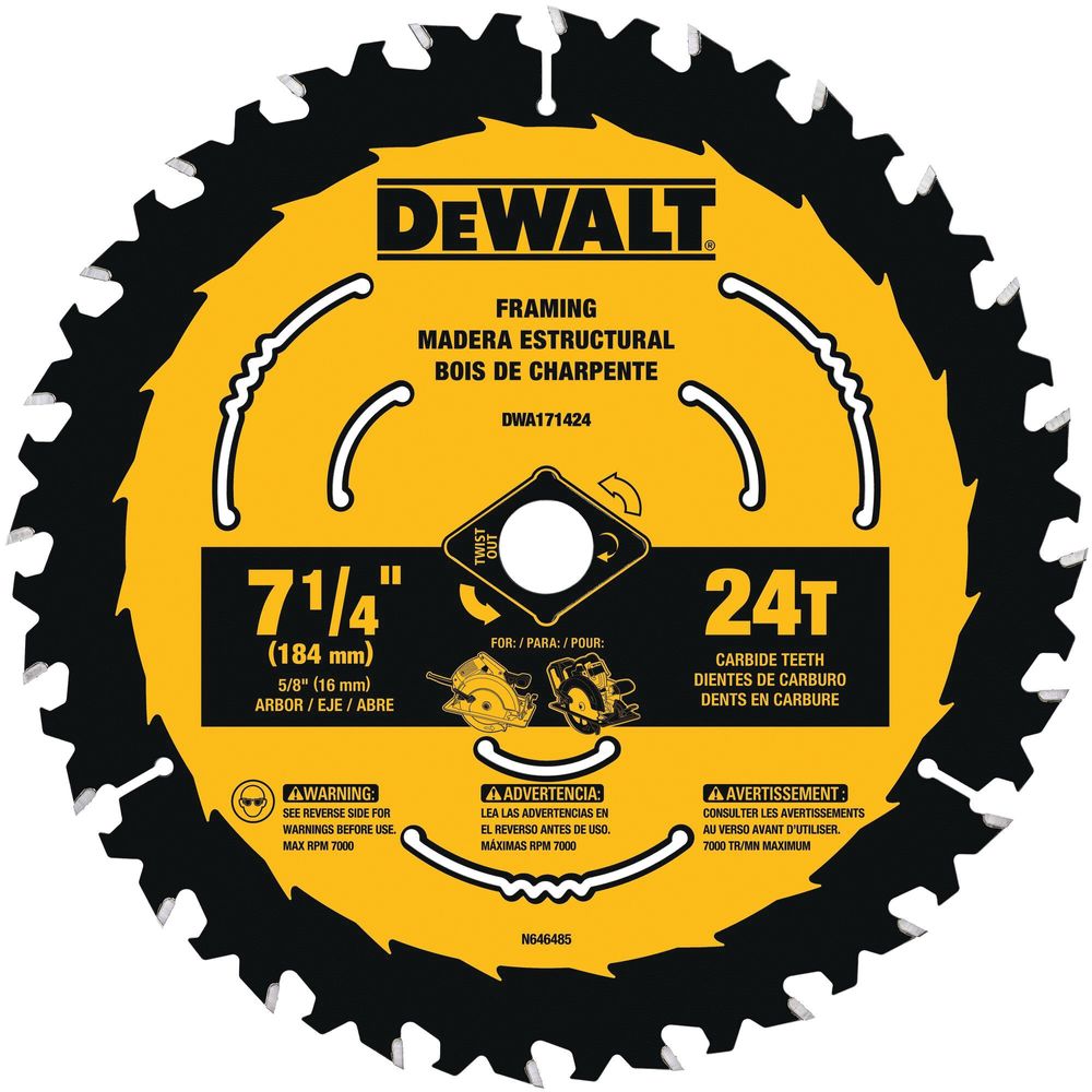 Dewalt 7-1/4 in. 24-Tooth Circular Saw Blade