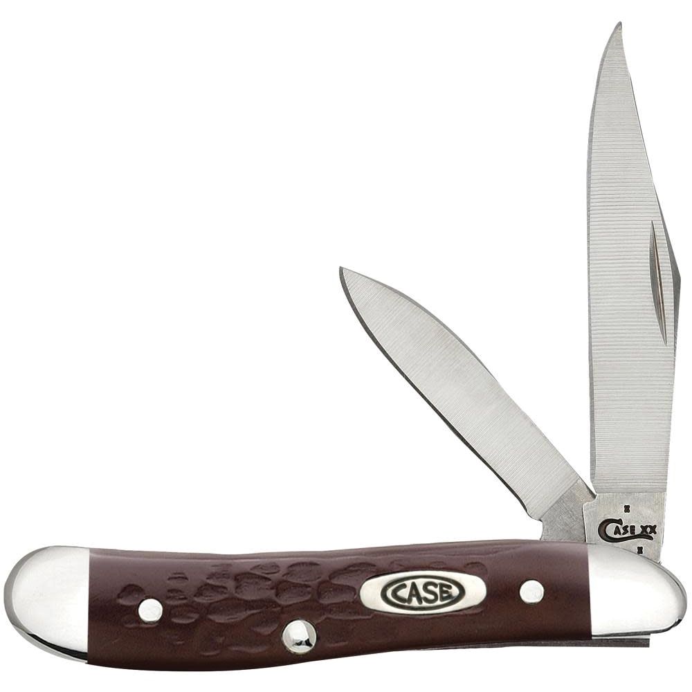 Case Jigged Brown Synthetic Peanut Folding Pocket Knife