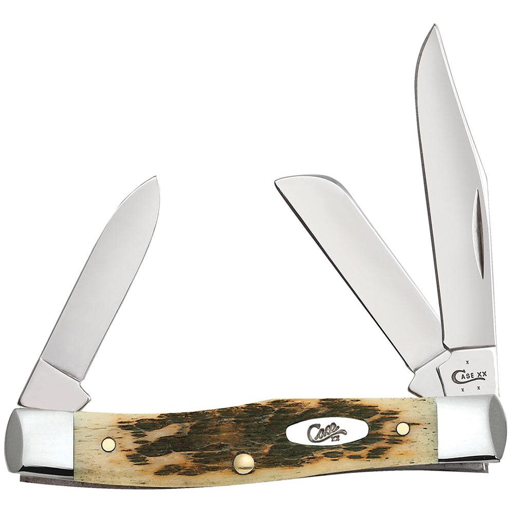 Case Peach Seed Jigged Medium Stockman Folding Pocket Knife