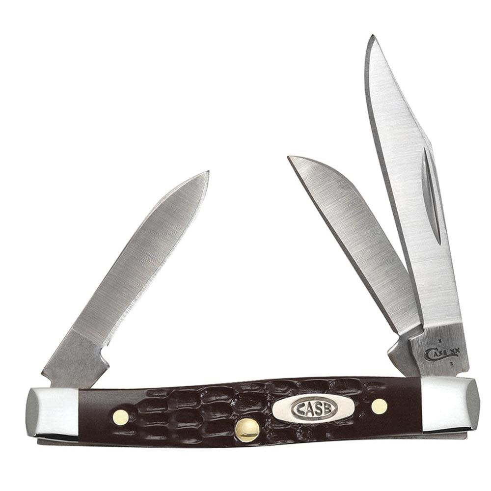 Case Jigged Brown Synthetic Small Stockman Folding Pocket Knife
