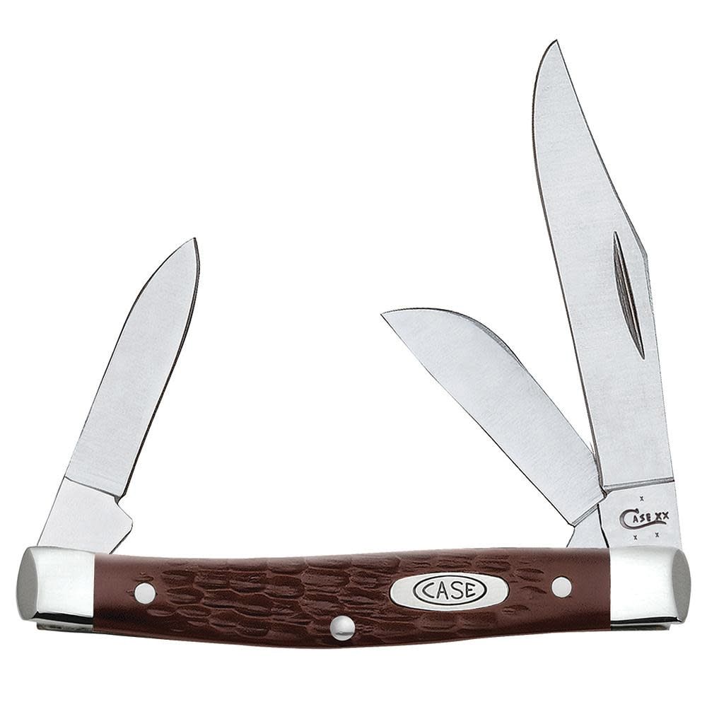 Case Jigged Brown Synthetic Medium Stockman Folding Pocket Knife
