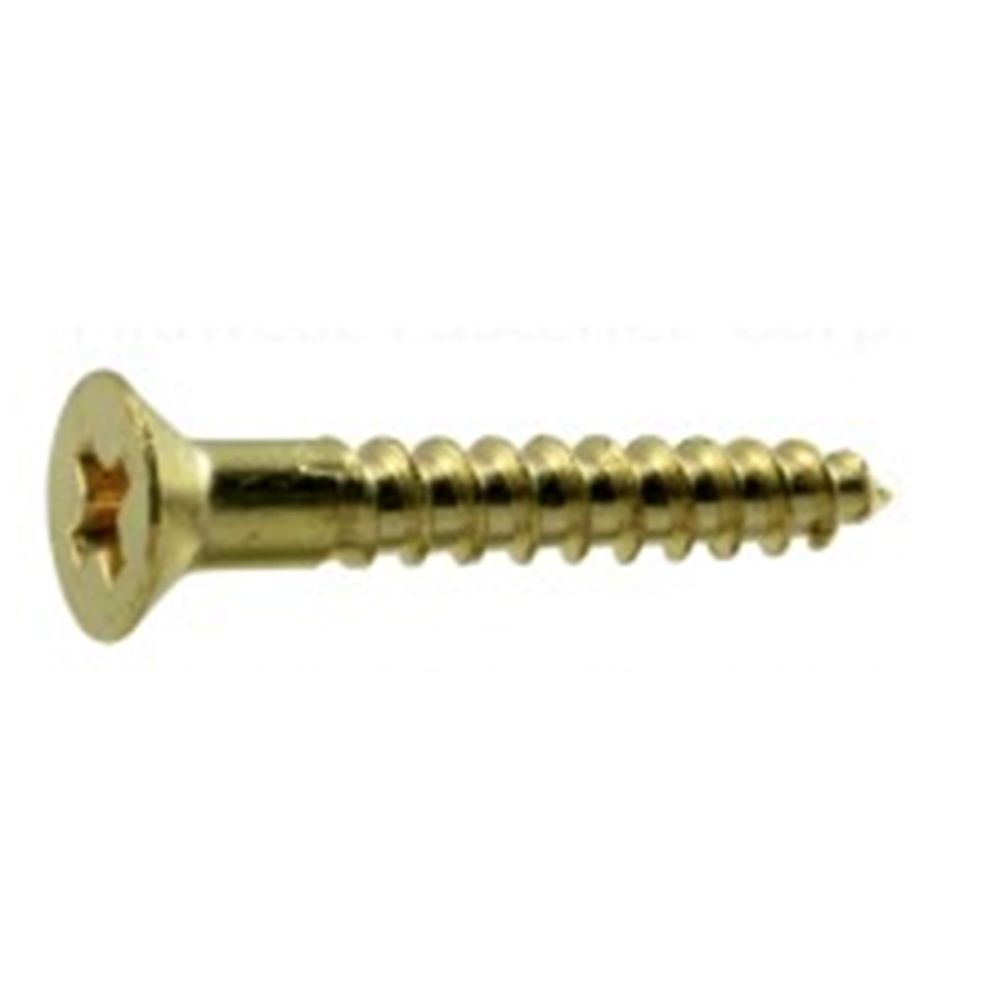 Midwest Fastener #4 x 3/4 in. Phillips Flat Head Brass Wood Screw