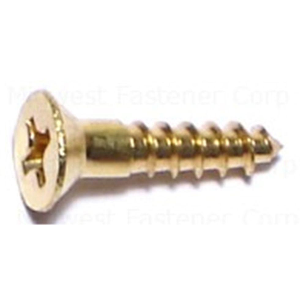 Midwest Fastener #6 x 5/8 in. Phillips Flat Head Brass Wood Screw, 10-Pack