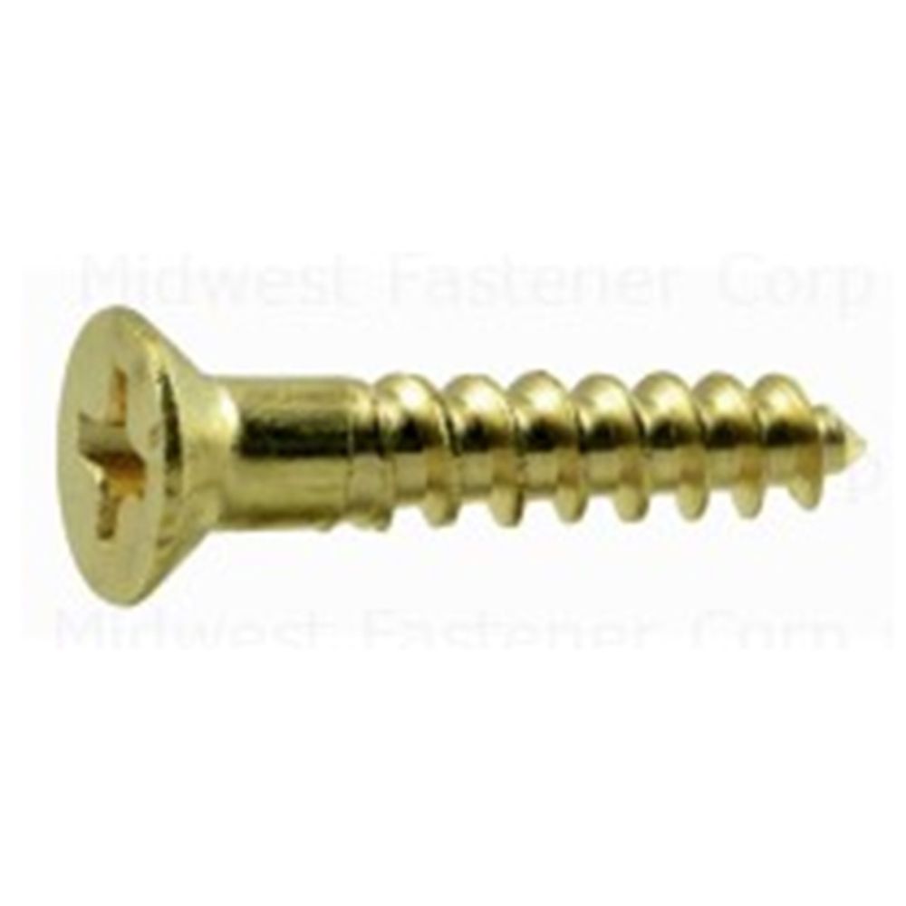 Midwest Fastener #6 x 3/4 in. Phillips Flat Head Brass Wood Screw, 10-Pack
