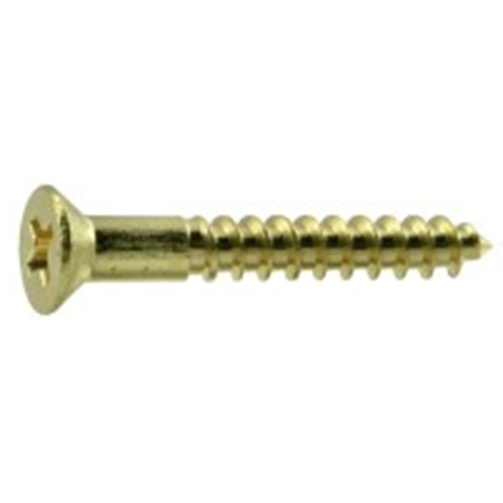 Midwest Fastener #6 x 1 in. Flat Head Phillips Brass Wood Screw