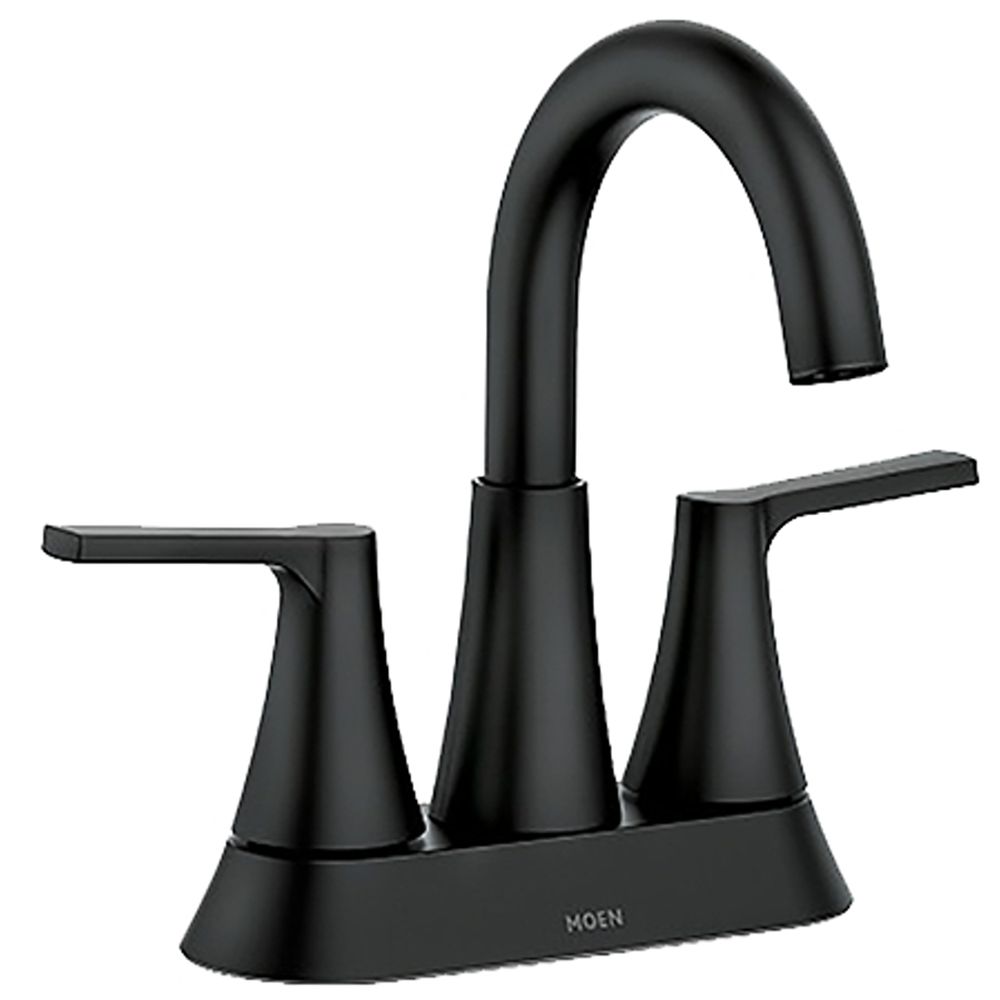 Moen Mikah 4 in. Centerset 2-Handle Bathroom Faucet, Matte Black