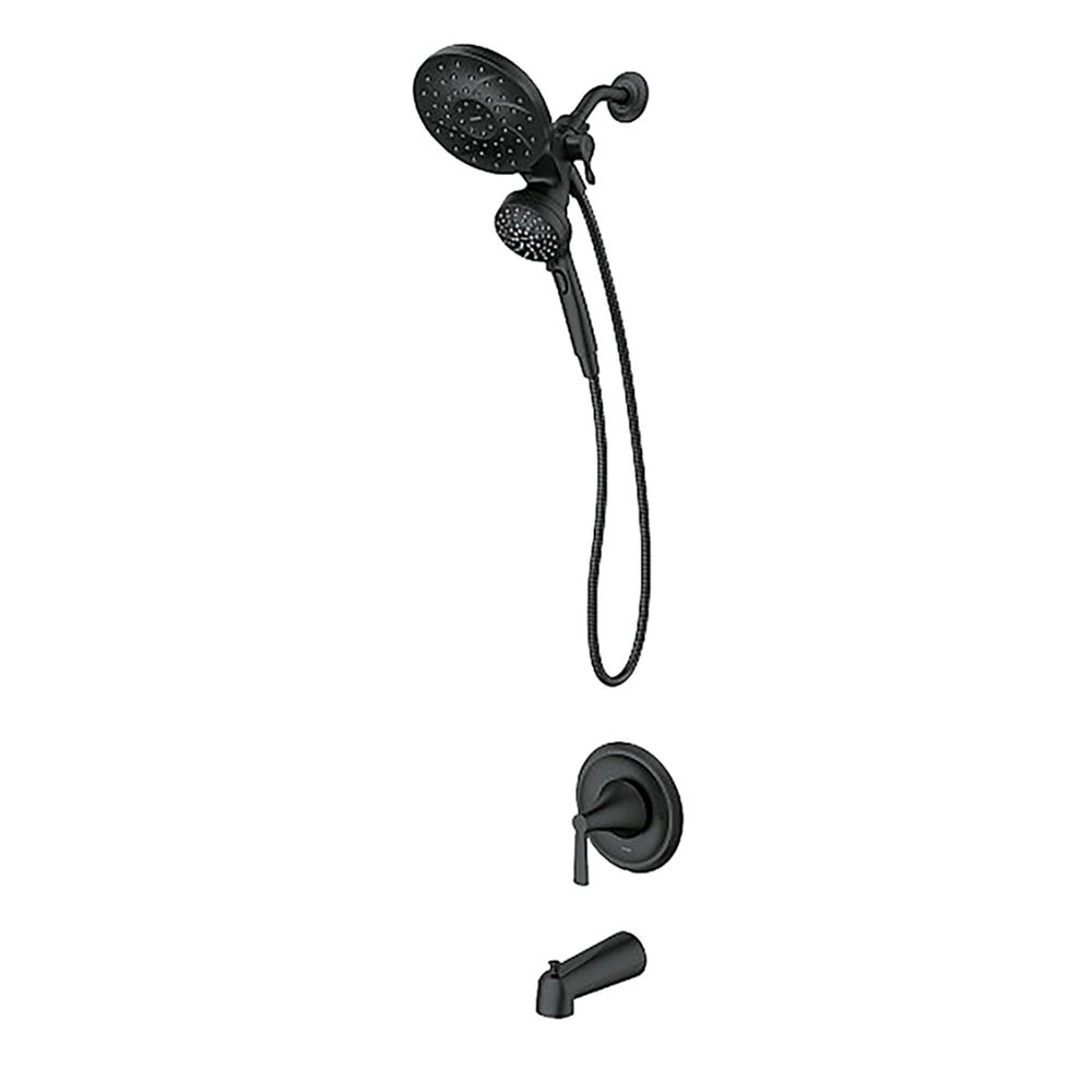 Moen 3775624 Mikah Matte Black Tub and Shower Faucet