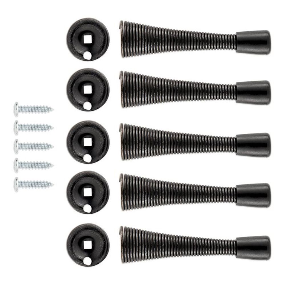 National Hardware 3-1/8 in. Matte Black Spring Door Stop