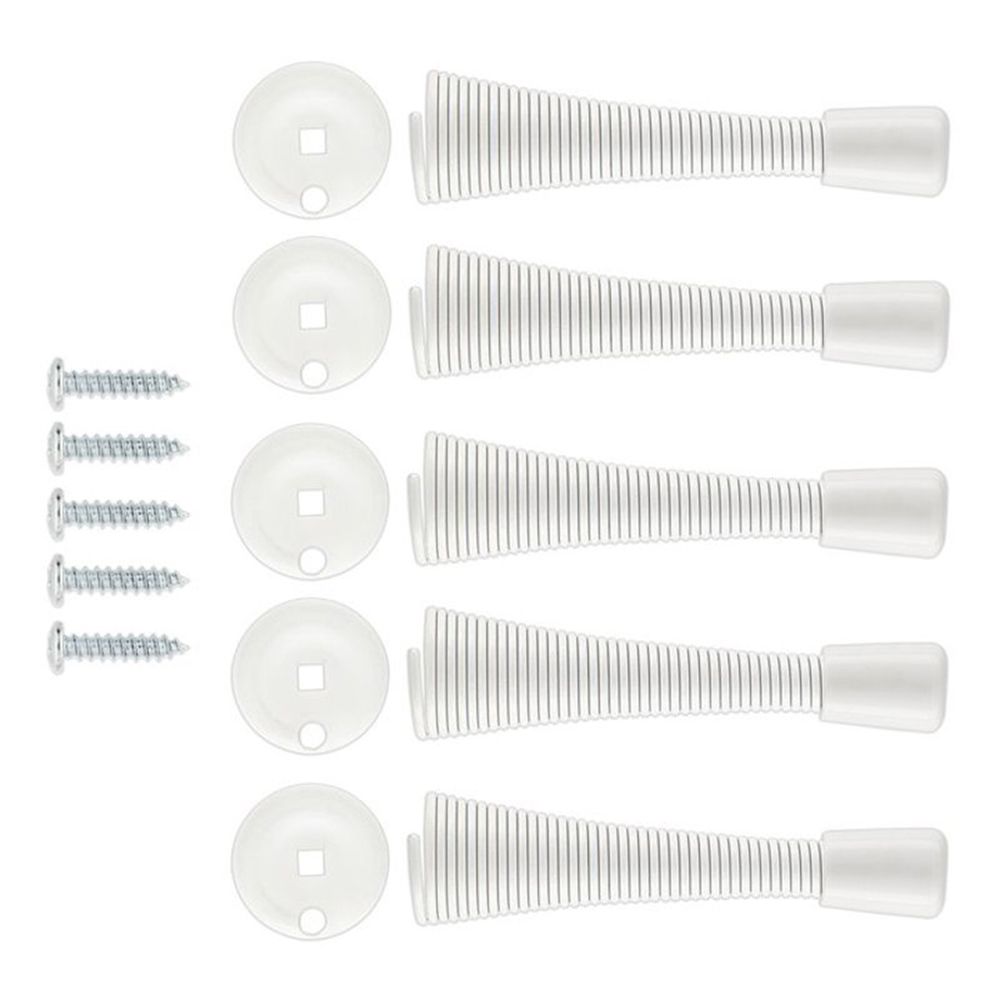 National Hardware 3-1/8 in. White Steel Spring Door Stop