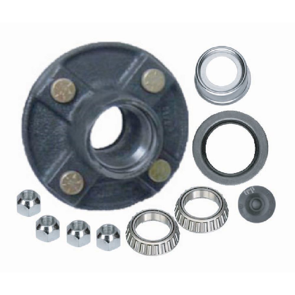 Pre-Greased 4 Bolt on 4 in. Idler Hub Kit, 1-1/16 in. Bearings