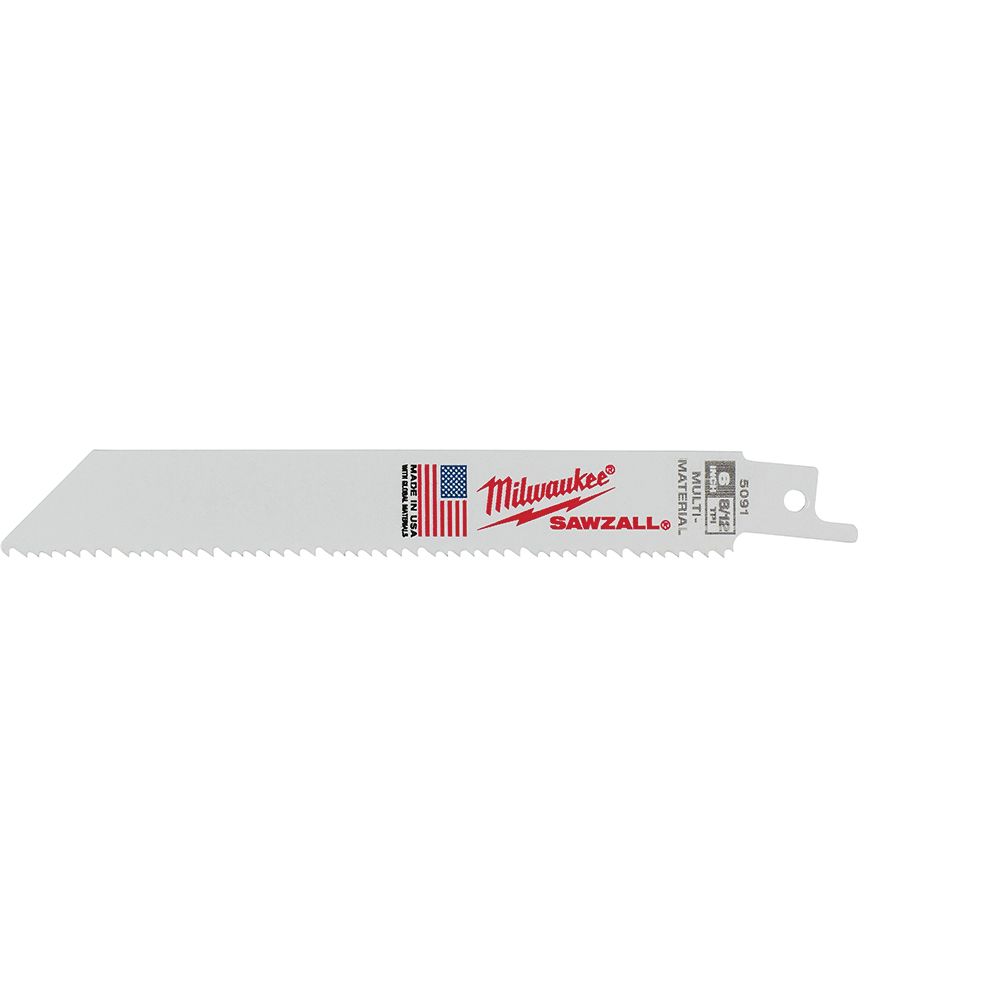 Milwaukee 6 in. 8/12 TPI Bi-Metal Reciprocating Saw Blade