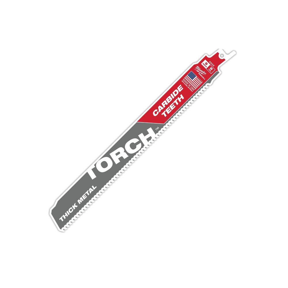 Milwaukee 8734873 9 in. 7 TPI The Torch Carbide Reciprocating Saw Blade, 3-Piece