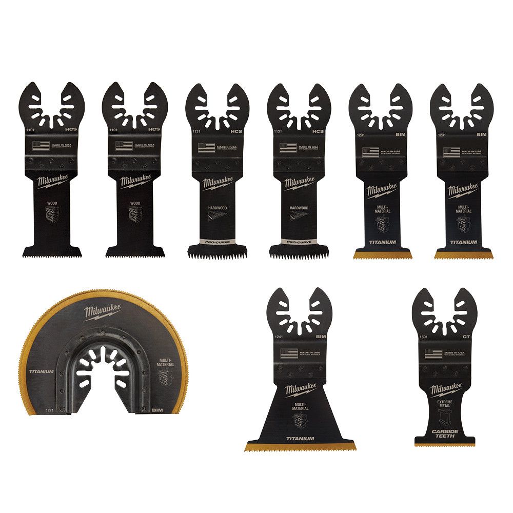 Milwaukee 7995202 9-Piece Oscillating Multi-Tool Blade Kit