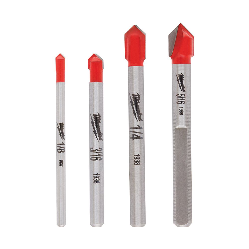 Milwaukee 4-Piece Glass and Tile Drill Bit Set