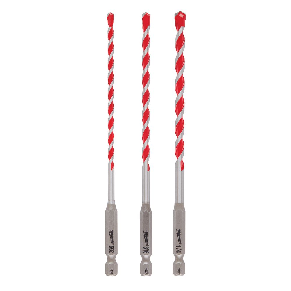 Milwaukee Shockwave 3-Piece Carbide Hammer Drill Bit Kit