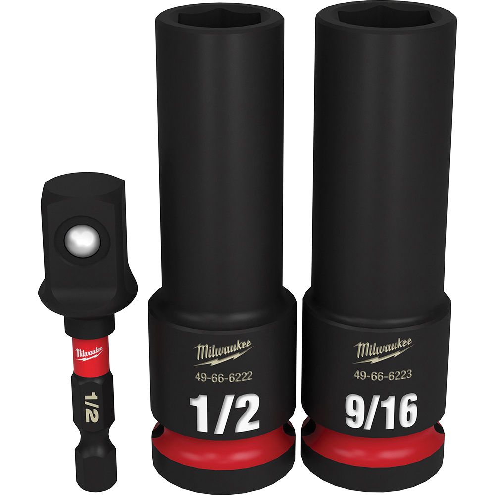 Milwaukee 1/2 in. 3-Piece Deep Well Impact Socket Set 327163