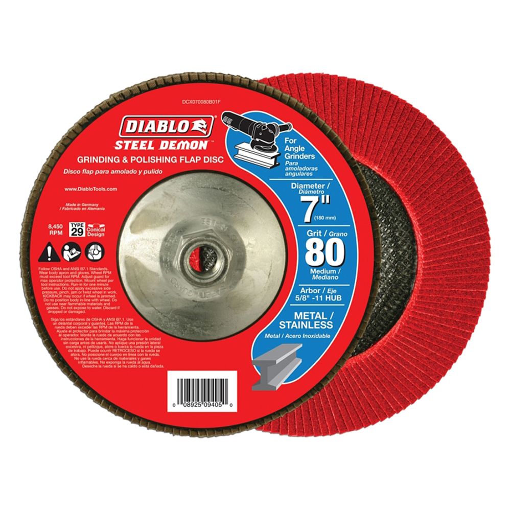Diablo 7 in. 80 Grit Flap Disc with Hub
