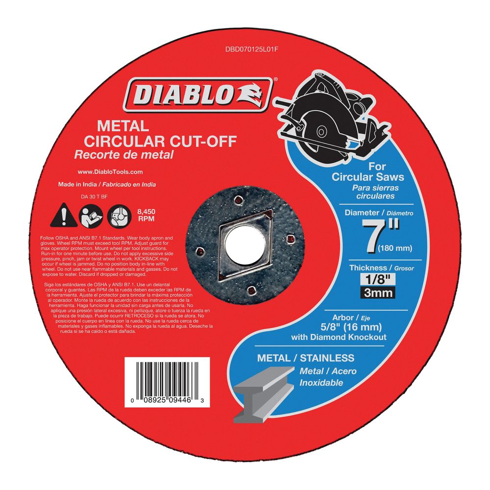 Diablo 7 in. x 1/8 in. Metal Cut-Off Disc