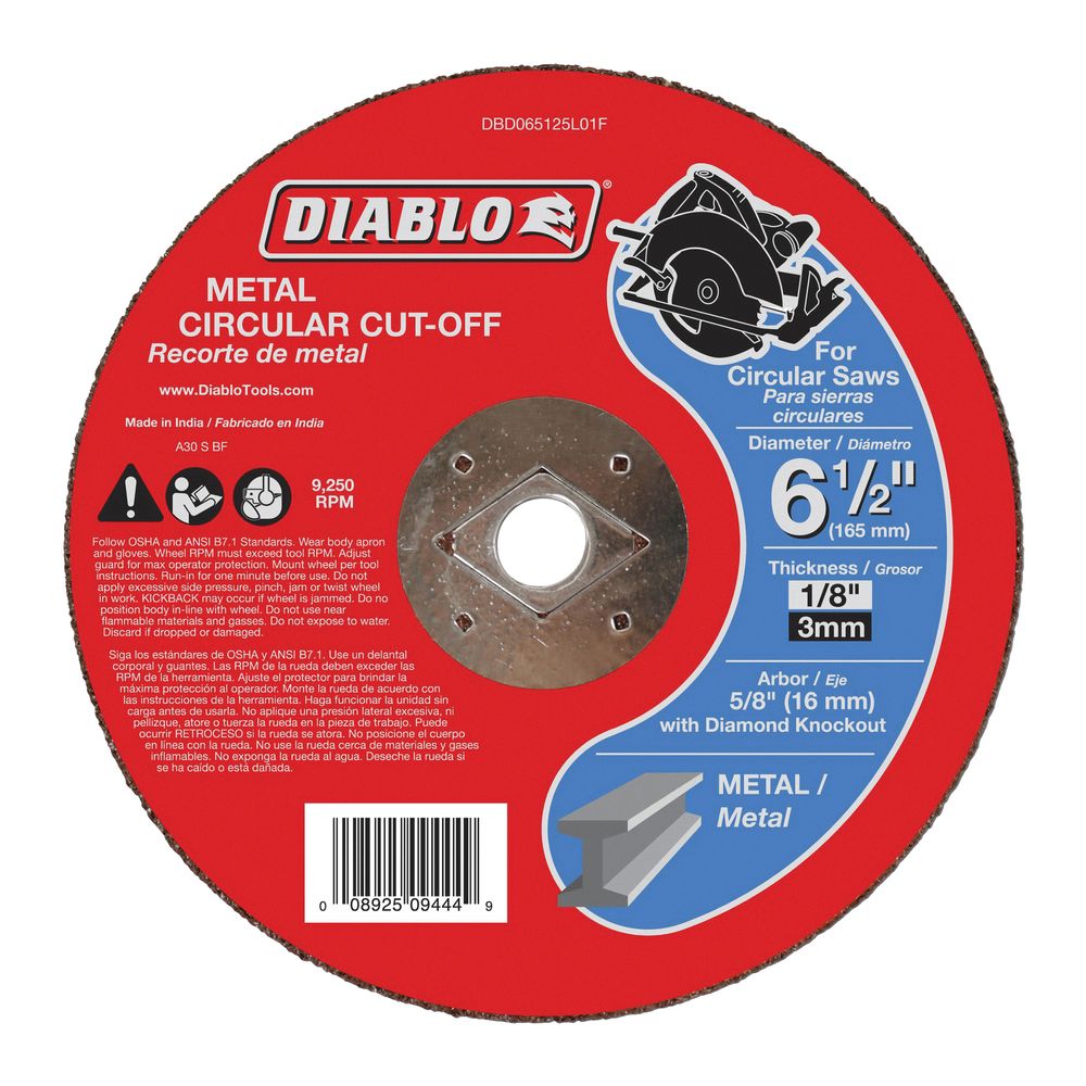 Diablo 6-1/2 in. x 1/8 in. Metal Cut-Off Disc 7848989