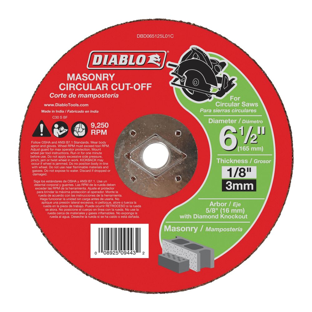 Diablo 6-1/2 in. x 1/8 in. Masonry Cut-Off Disc